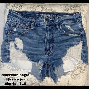 american eagle hi-rise jean shorts